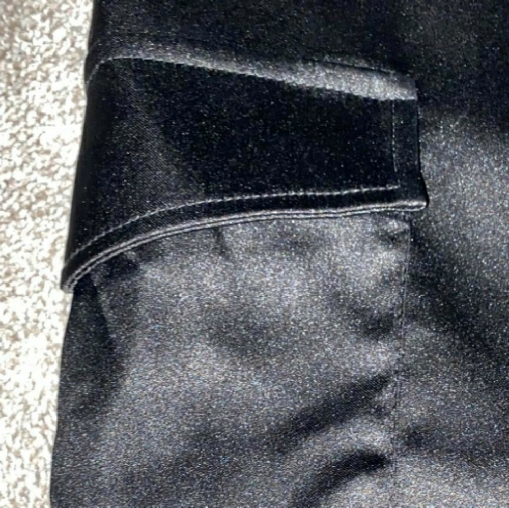 Aqua Satin Cargo Jogger Pants - Picture 7 of 13